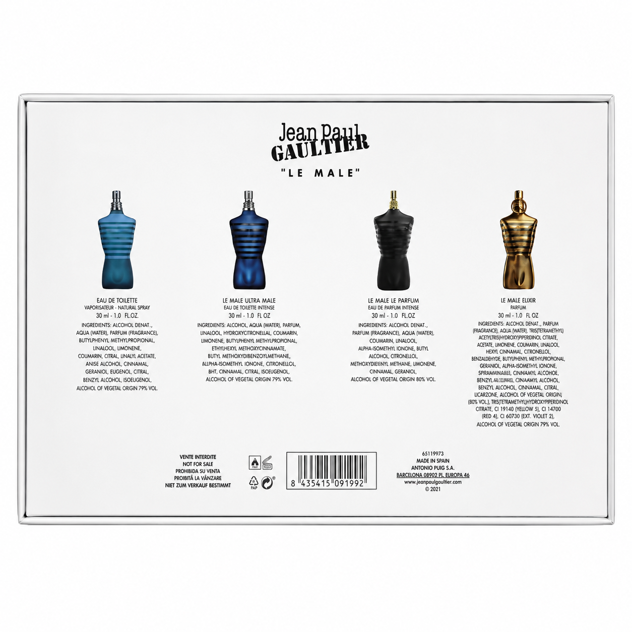 Jean Paul Gaultier Le Male Set ( 30 ml x 4 )