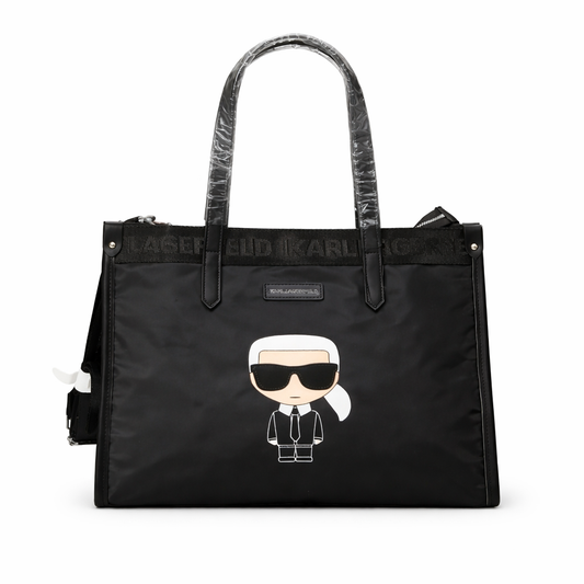 black Karl Lagerfeld K/Ikonik 2.0 nylon tote bag
