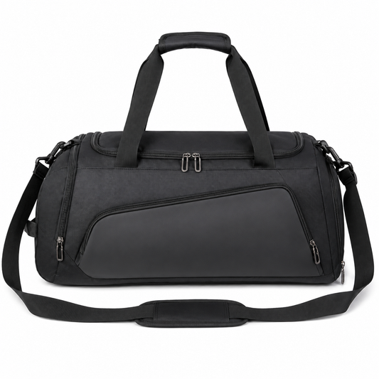 black gym duffle bag
