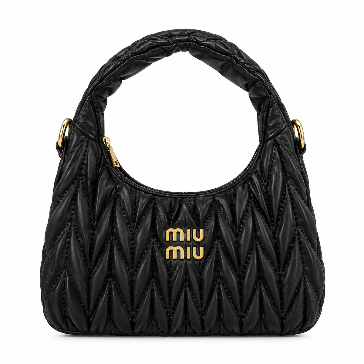 Miu Miu Wander Matelassé Nappa Leather Hobo Mini Bag (Copy)
