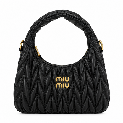 Miu Miu Wander Matelassé Nappa Leather Hobo Mini Bag (Copy)
