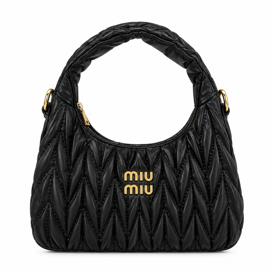 Miu Miu Wander Matelassé Nappa Leather Hobo Mini Bag (Copy)