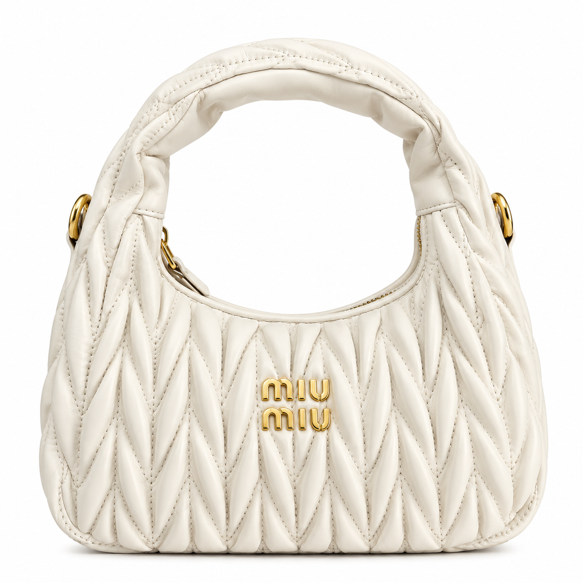 Miu Miu Wander Matelassé Nappa Leather Hobo Mini Bag (Copy)