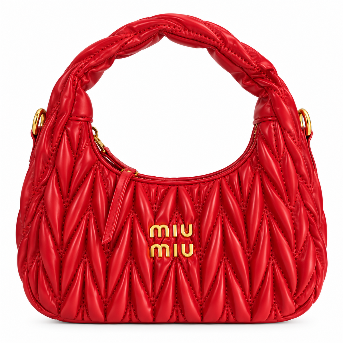 Miu Miu Wander Matelassé Nappa Leather Hobo Mini Bag (Copy)