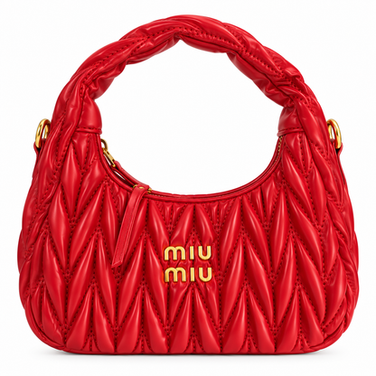 Miu Miu Wander Matelassé Nappa Leather Hobo Mini Bag (Copy)