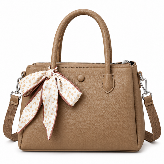 pebbled faux-leather handbag