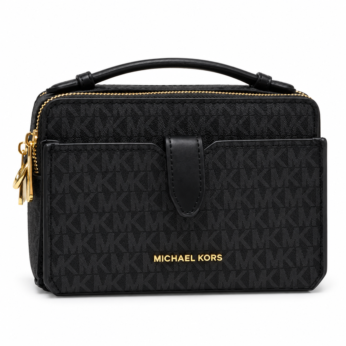 Michael Kors Jet Set Medium Saffiano Leather Smartphone Double-Zip Crossbody Bag