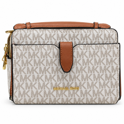 Michael Kors Jet Set Medium Saffiano Leather Smartphone Double-Zip Crossbody Bag