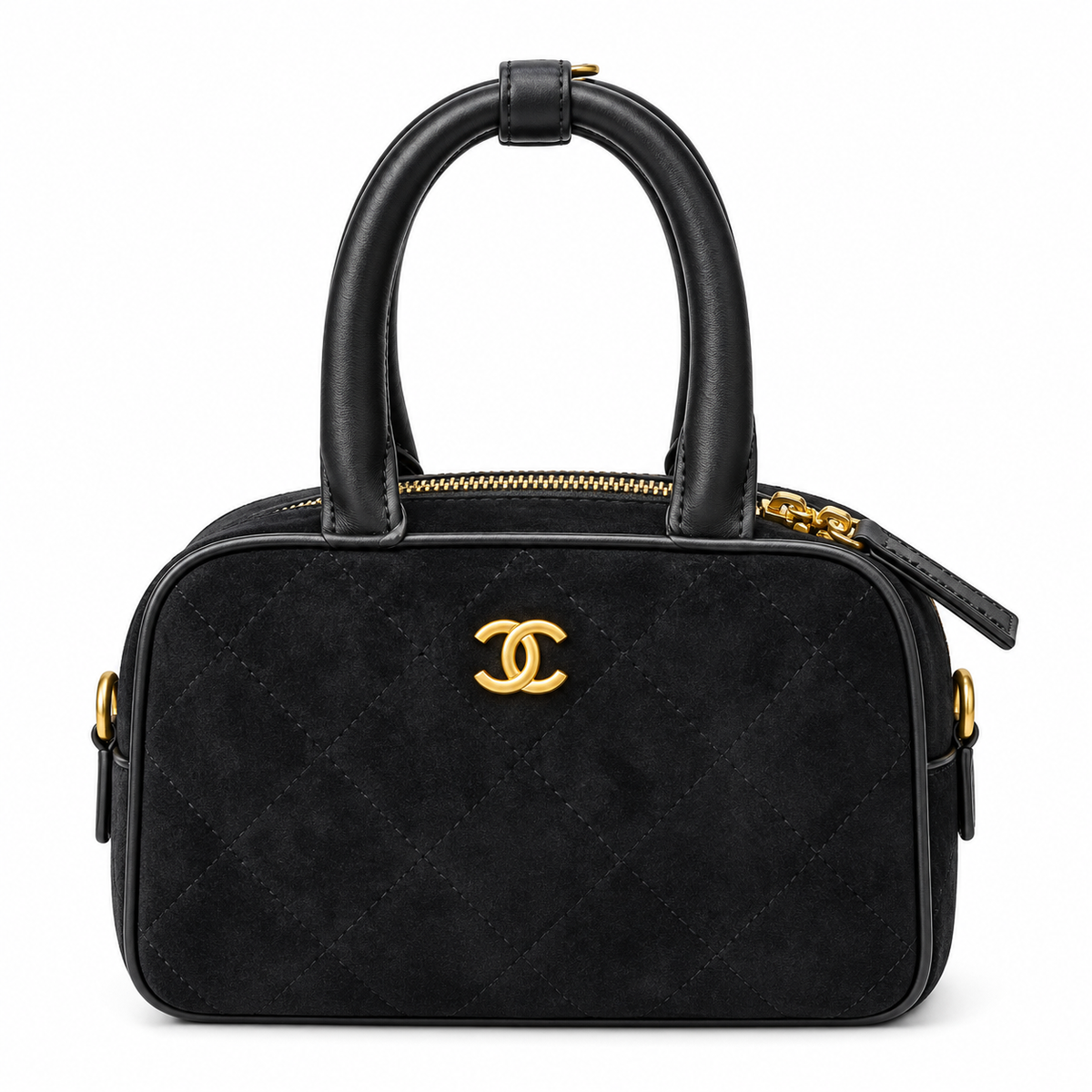 Chanel CC Logo Mini / Small Bowling Bag velvet