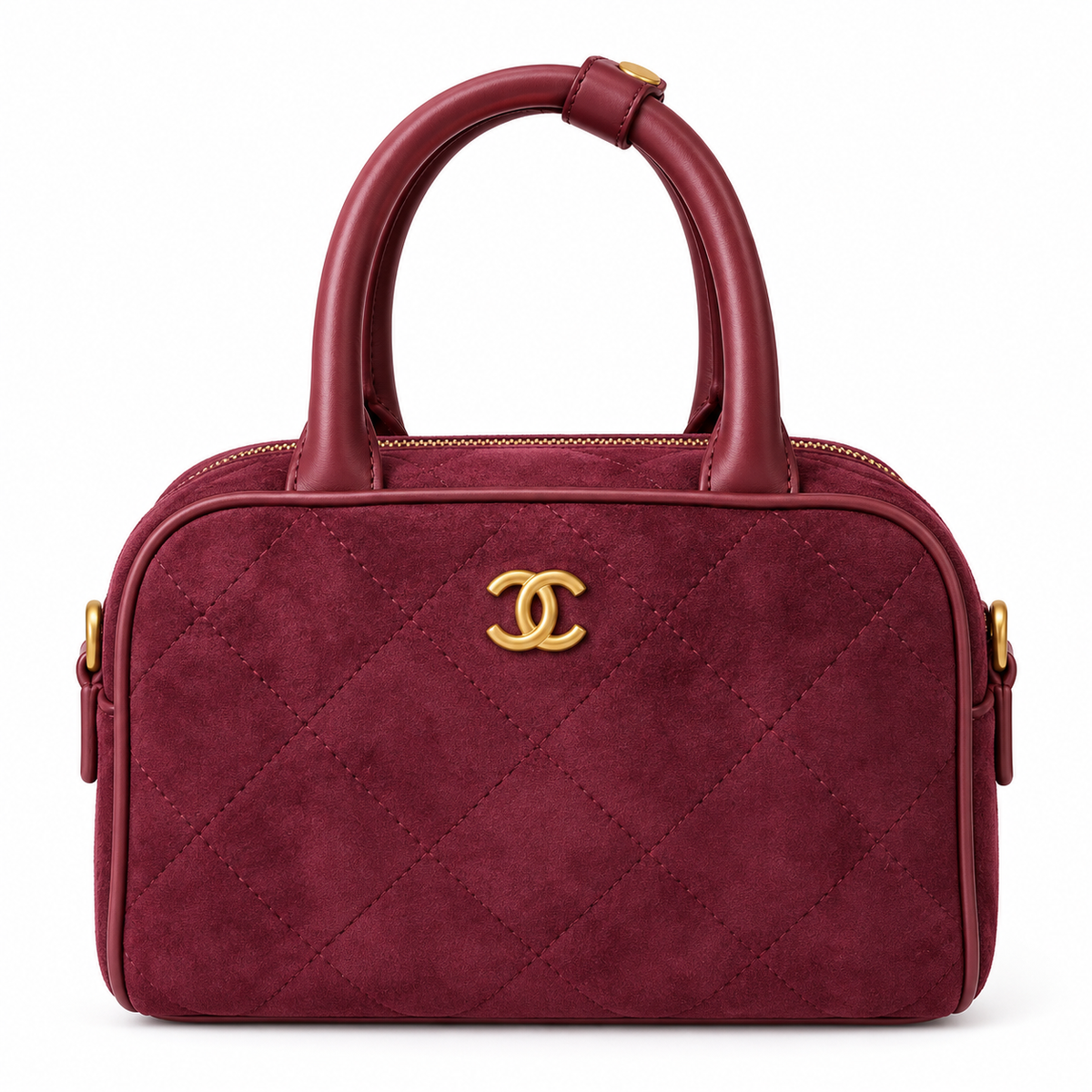 Chanel CC Logo Mini / Small Bowling Bag velvet