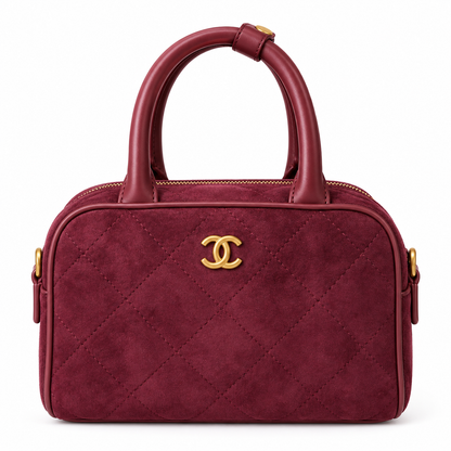 Chanel CC Logo Mini / Small Bowling Bag velvet
