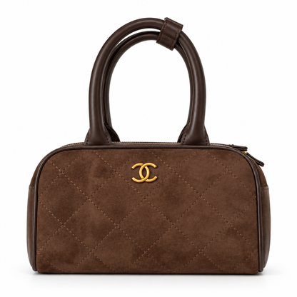 Chanel CC Logo Mini / Small Bowling Bag velvet