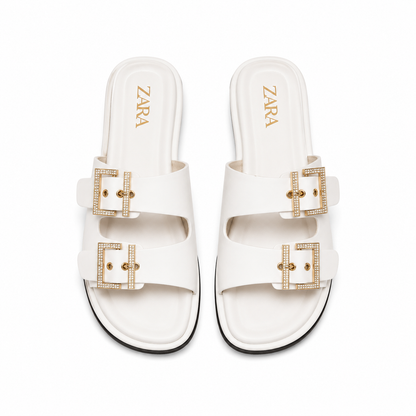 Zara black flat sandals
