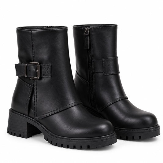 mid-calf biker boots