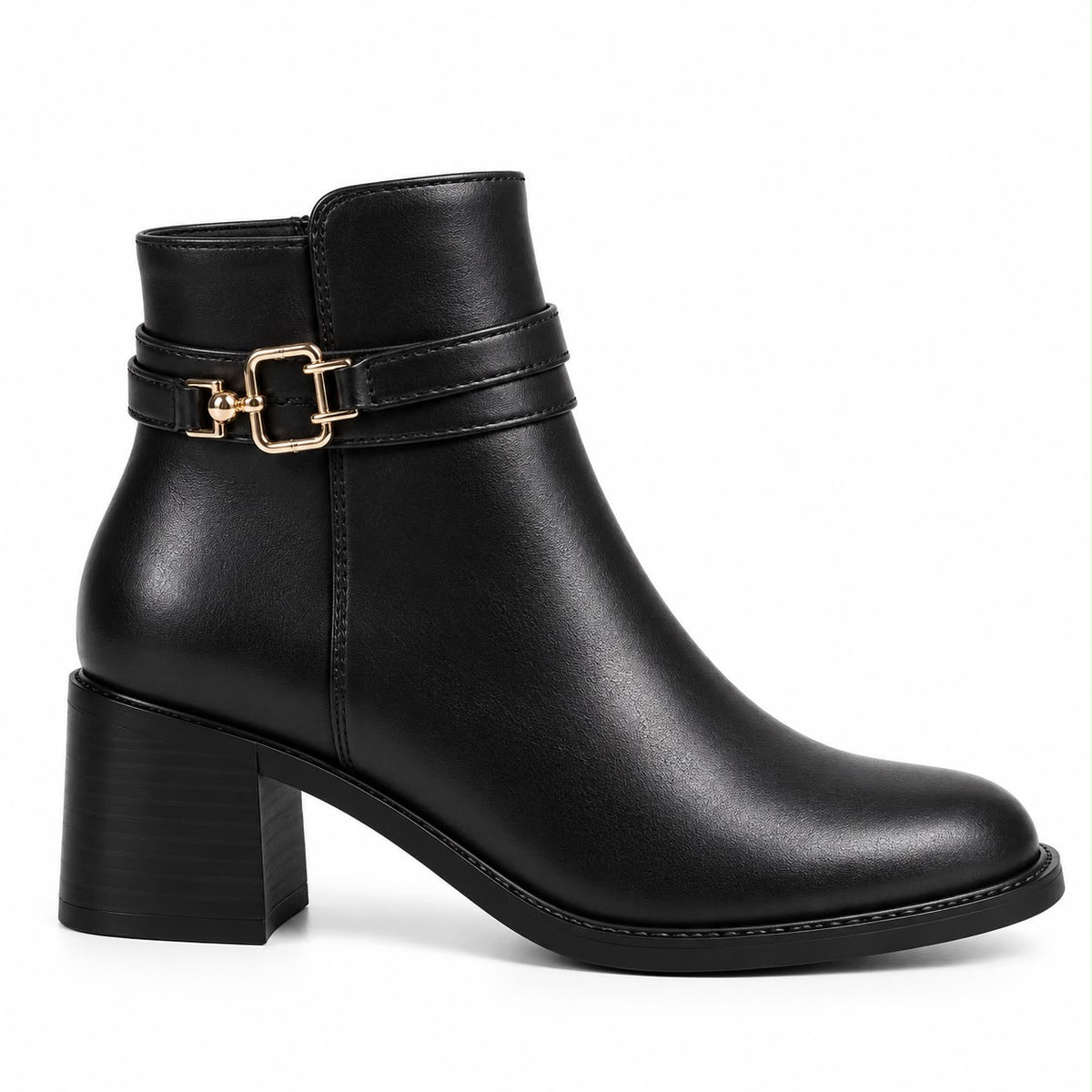 faux-leather ankle boots