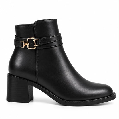 faux-leather ankle boots