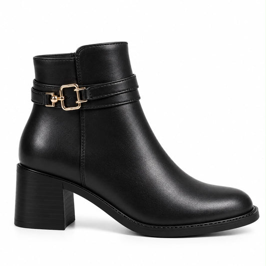 faux-leather ankle boots