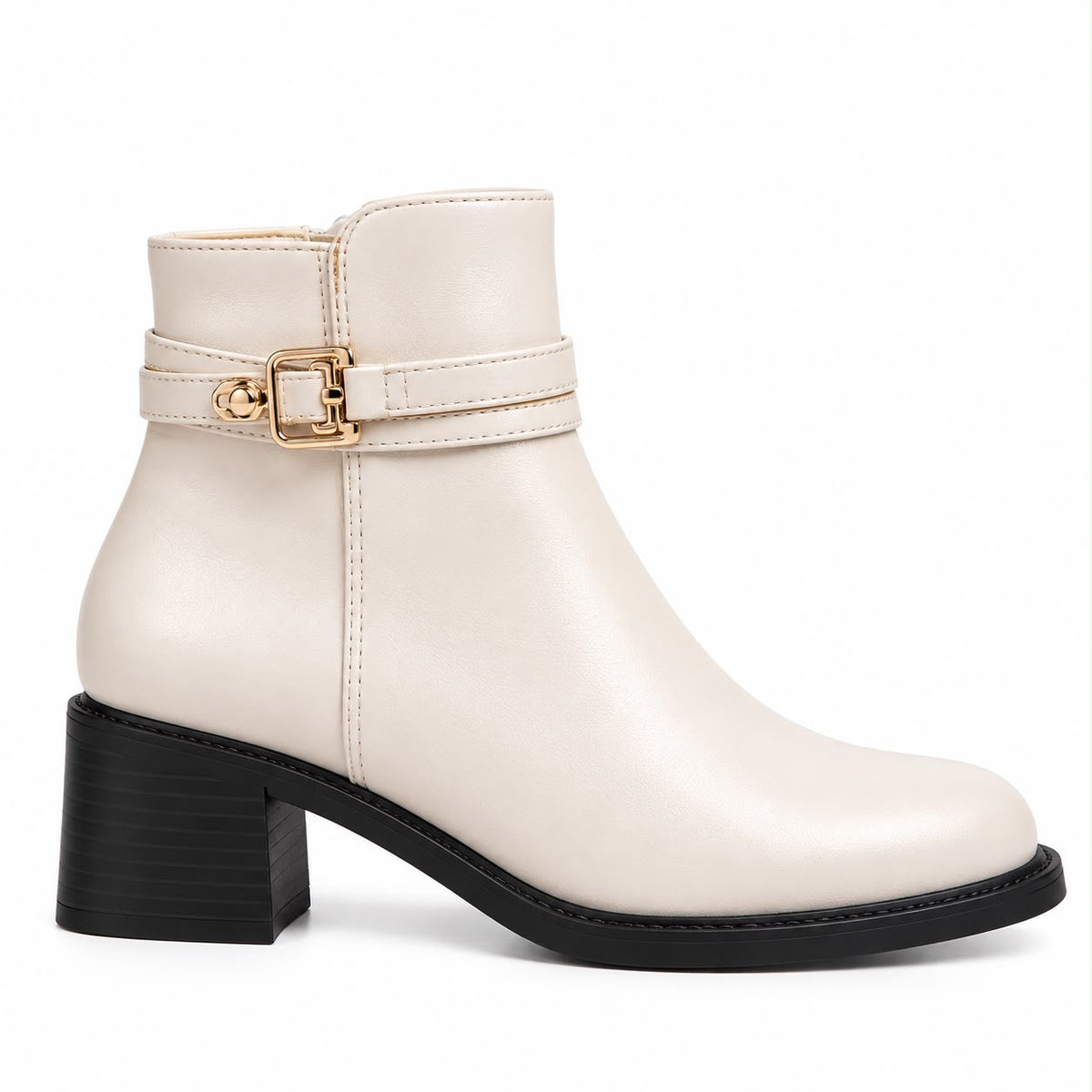 faux-leather ankle boots