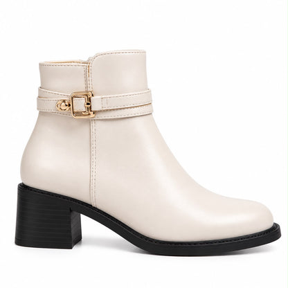 faux-leather ankle boots
