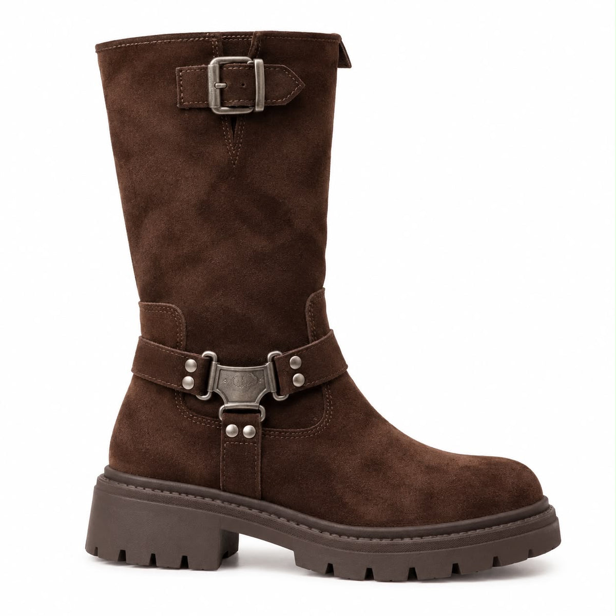 mid-calf biker-style boots