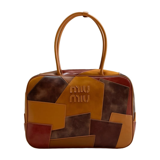 MIU MIU Leather Patchwork Bag | Camel
