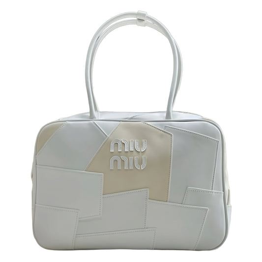 MIU MIU Leather Patchwork Bag | White