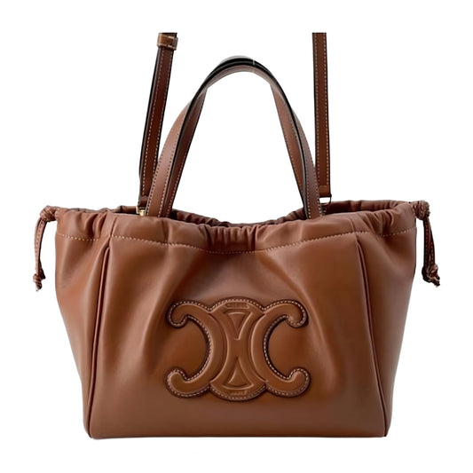 Céline Cabas Drawstring Cuir Triomphe Bag