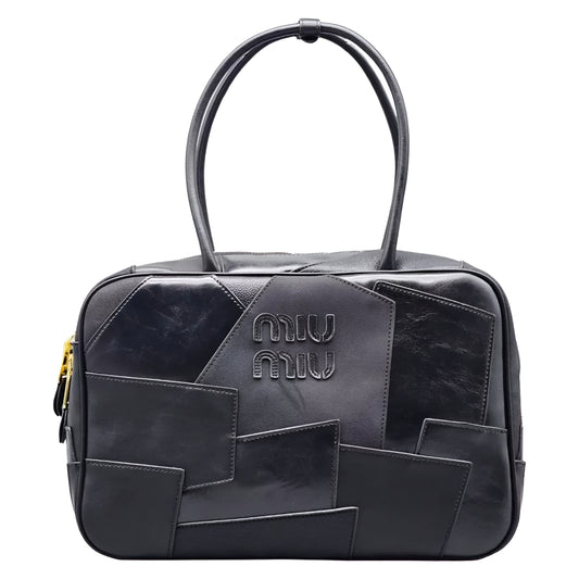 MIU MIU Leather Patchwork Bag | Black